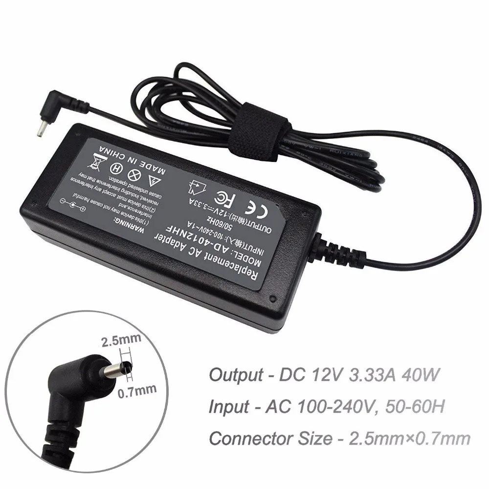 

12V 3.33A AC Adapter charger for Samsung Chromebook 2 3 Xe303c12 Xe303c12-a01us Xe500c13 Xe503c12 Xe500c12-k01us Xe503c32-k01us