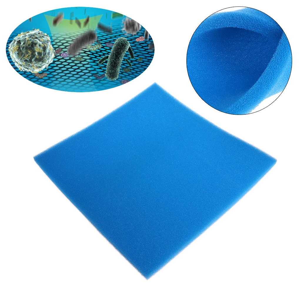 

Blue/Yellow Aquarium Biochemical Filter Cotton Foam Fish Tank Sponge Water Clean Aquatic Pet Filters Accessories 50x50x2cm C42