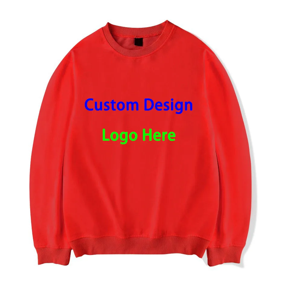 High Quality Custom Logo Text Picture on Men Hoodies Unisex Fashion Soft Coat Sweatshirts 6 colors