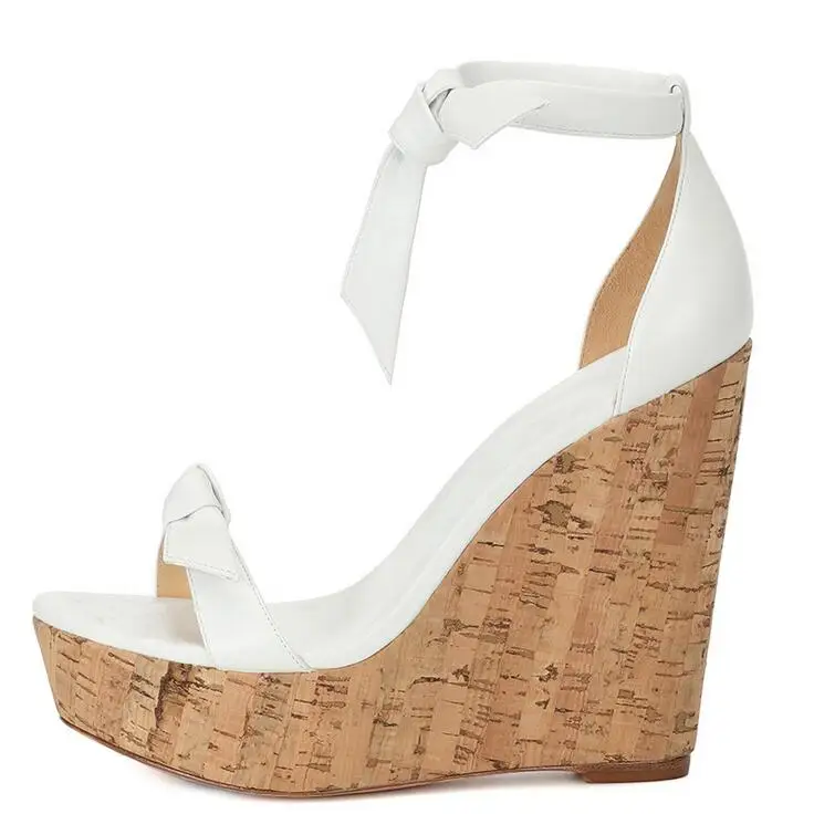 white leather platform sandals