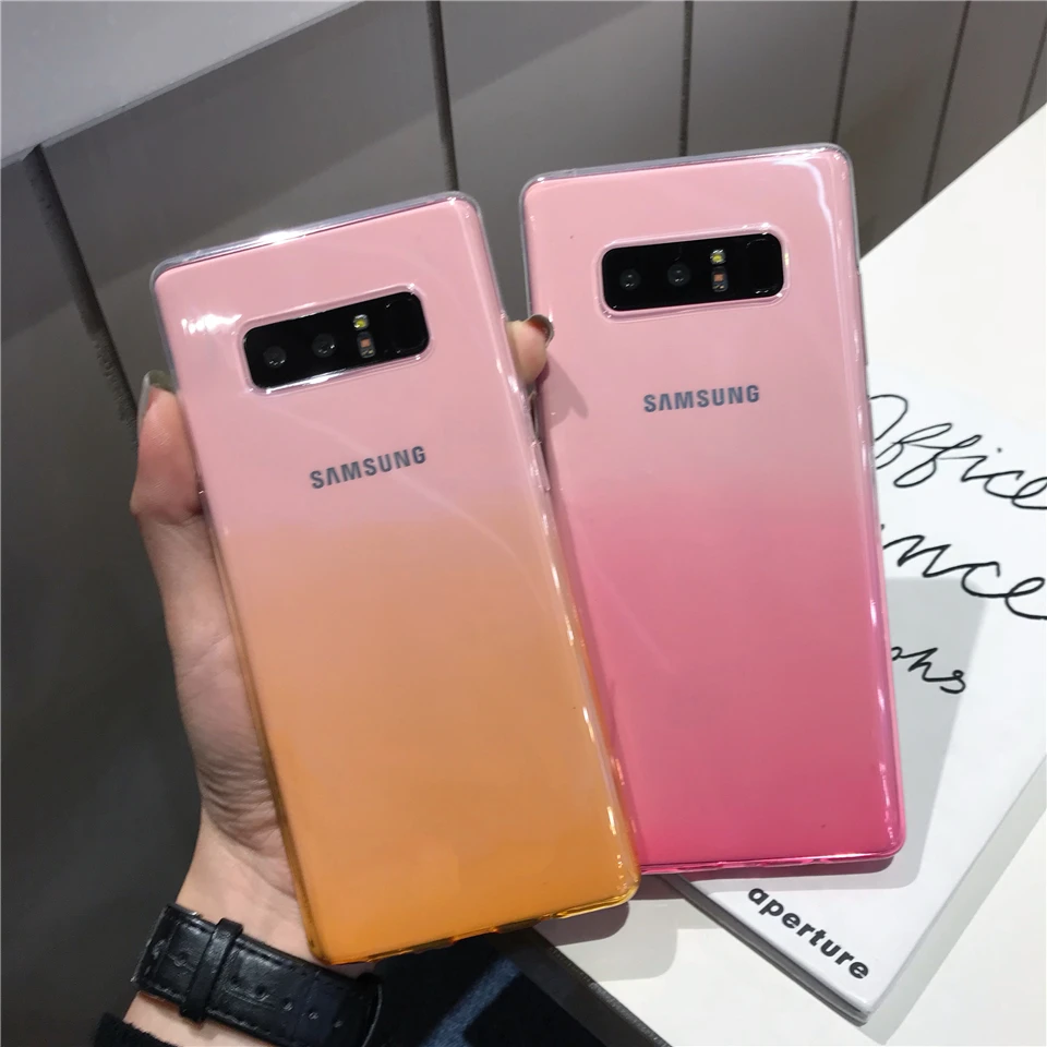 Прекрасный девочек Радужный градиентный чехол для samsung Galaxy S10 плюс мягкая