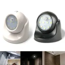 9 Led PIR датчик движения Ночной автоматический индукционный потолочный светильник вращение на 360 Беспроводной детектор светильник Настенный светильник для лестницы вне дома