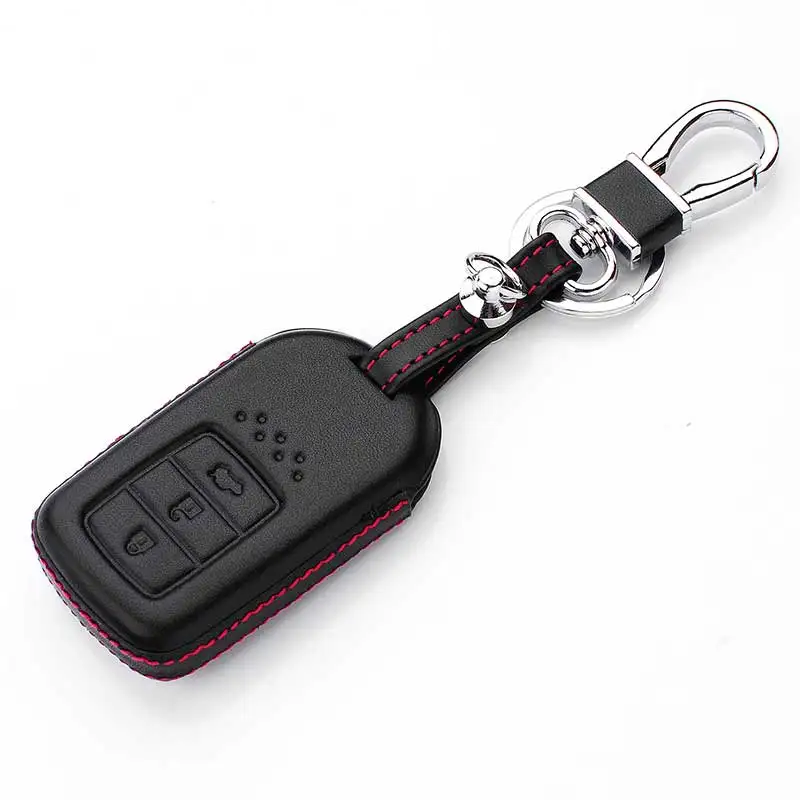 4D Genuine Leather Key Cover For Honda civic 2017 2006-2011 cr-v accord 8 insight pilot spirior crv 2016 Cap | Автомобили и