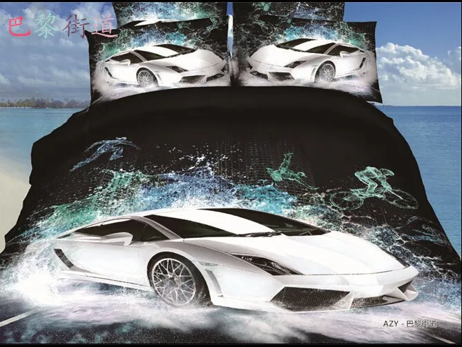 3d queen size cotton comforter sets white and black