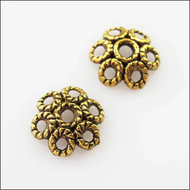 

30Pcs Antiqued Gold Flower End Bead Caps Connectors 12.5mm