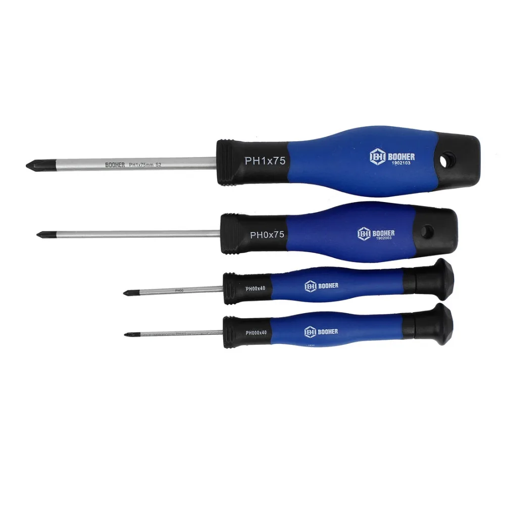 

UXCELL Newest 4 Pcs 4 in 1 BOOHER Authorized PH000 PH00 PH0 PH1 Precision Phillips Screwdriver Hand Tool Set