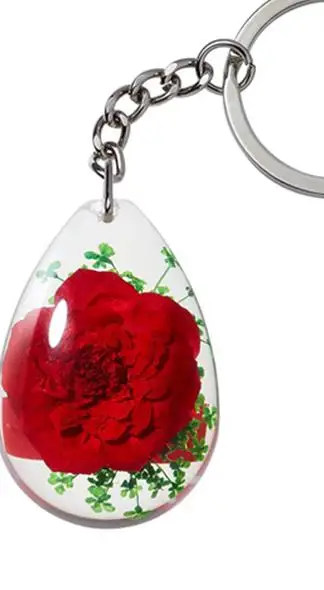 SUPREME TEAR DROP ROSE KEYCHAIN 