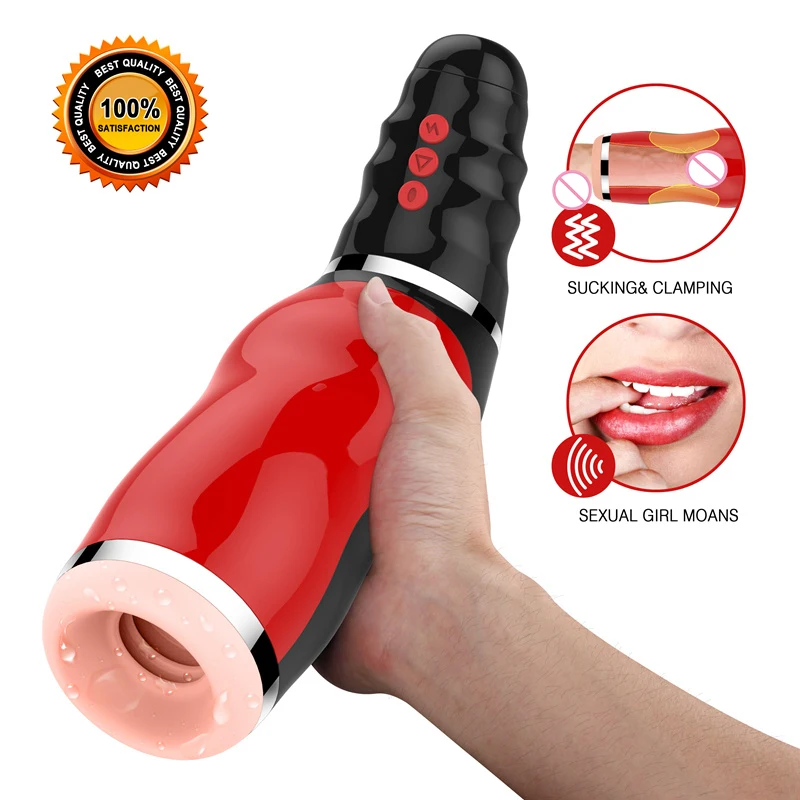 Cena Automatyczne Oral ssanie mężczyzna Masturbator głębokie gardło klip maszyna ssąca wibracje obciąganie głos intymne towary Sex zabawki dla człowieka