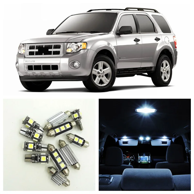 Us 12 15 36 Off 12pcs White Car Led Light Bulbs Interior Package Kit For 2006 2012 Ford Escape Map Dome Trunk Step Courtesy License Plate Light In