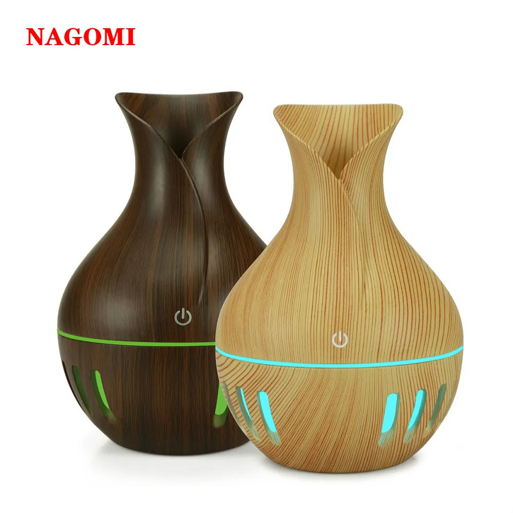 

130ML Ultrasonic Air Humidifier USB Vase Aroma Essential Oil Diffuser Mist Maker With 7 Colorful LED Night Light For Home Office