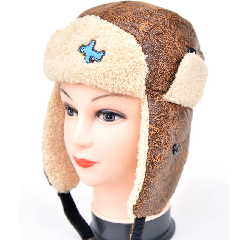 2015 new children bomber fur hat russian aviator hats baby winter caps