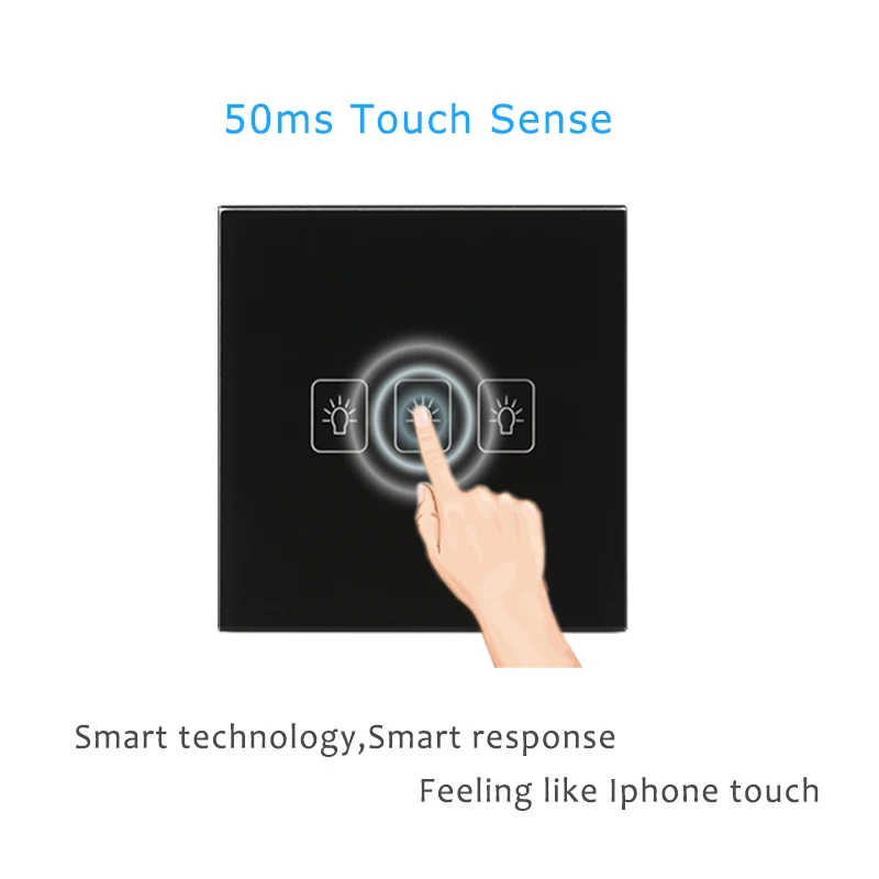 Сенсорный выключатель стандарт Великобритании 3 банды 2 способ выключатель света сенсорный экран настенная розетка с переключателем для лампы