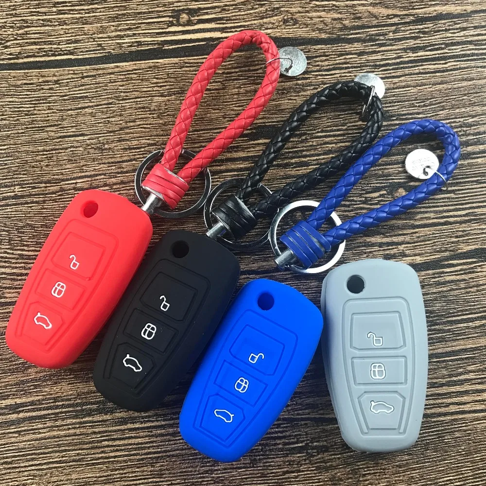 

3 Button Silicone Car Remote Key Fob Shell Cover Case For Ford Ranger C-Max S-Max Focus Galaxy Mondeo Transit Tourneo Custom