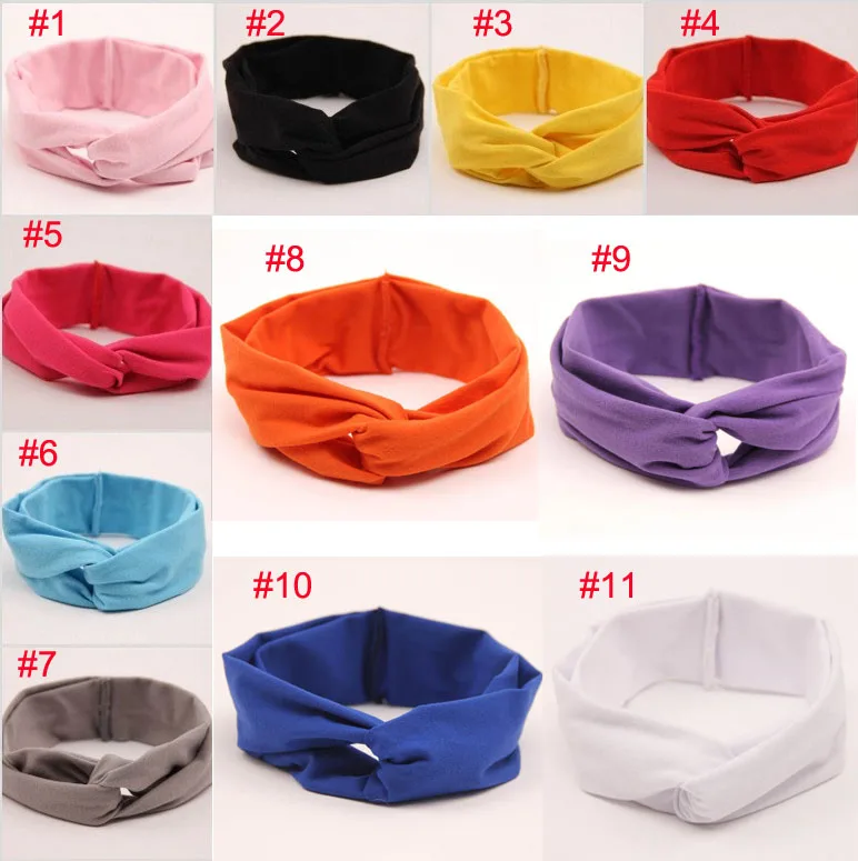 

Girls Cotton Headband Messy Headband For Girls And Boys Headband 11 Colors 30Pcs