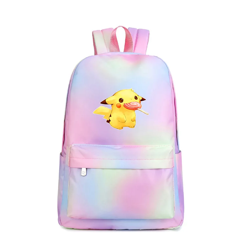Пикачу холщовый рюкзак с принтом школьные сумки Kawaii женский рюкзак для путешествий розовый рюкзак Водонепроницаемый рюкзак для ноутбука