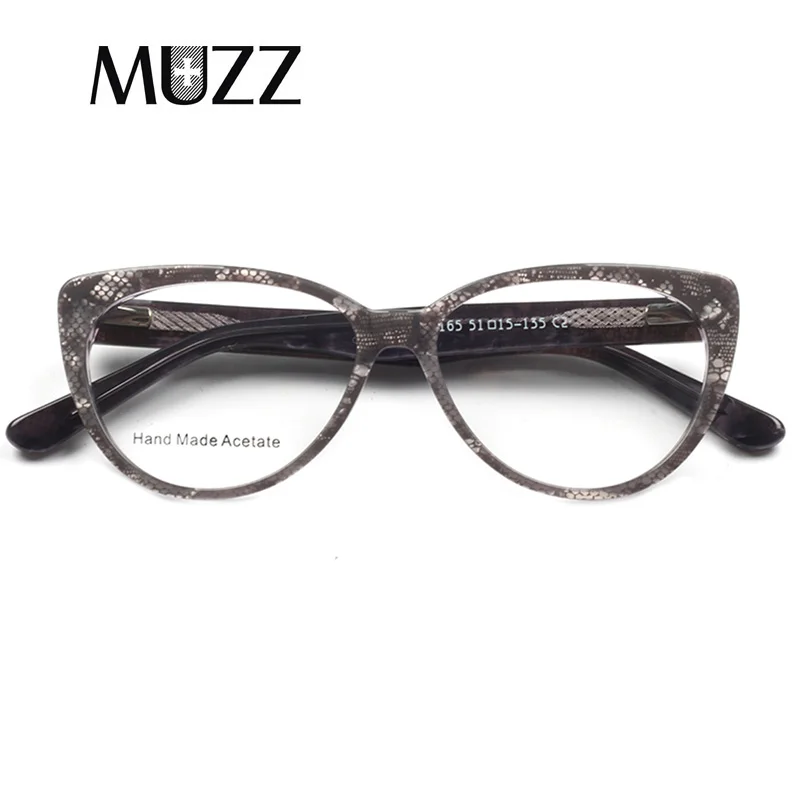 

MUZZ Women Cat's Eye Glasses Frame snake skin pattern Brand Designer Frames Myopia Optical Frames High quality Women Eyeglasses