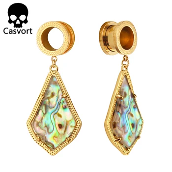 

Casvort Trendy Alex Semi-precious Stone Gold Color Dangle Earrings Modern Plugs Body earring Jewelry for Women Wholesale Gift