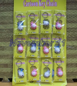 

Lot 5sheet/60Pcs Japanese anime cartoon 3D PVC Keychain Pendant Figure Model Key Chain For Best Gift Free Shipping WW627