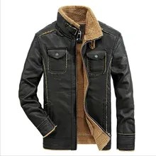 Мужские зимние теплые кожаные куртки с шерстяной подкладкой, толстые теплые пуховики, мужская верхняя одежда, повседневные кожаные пальто