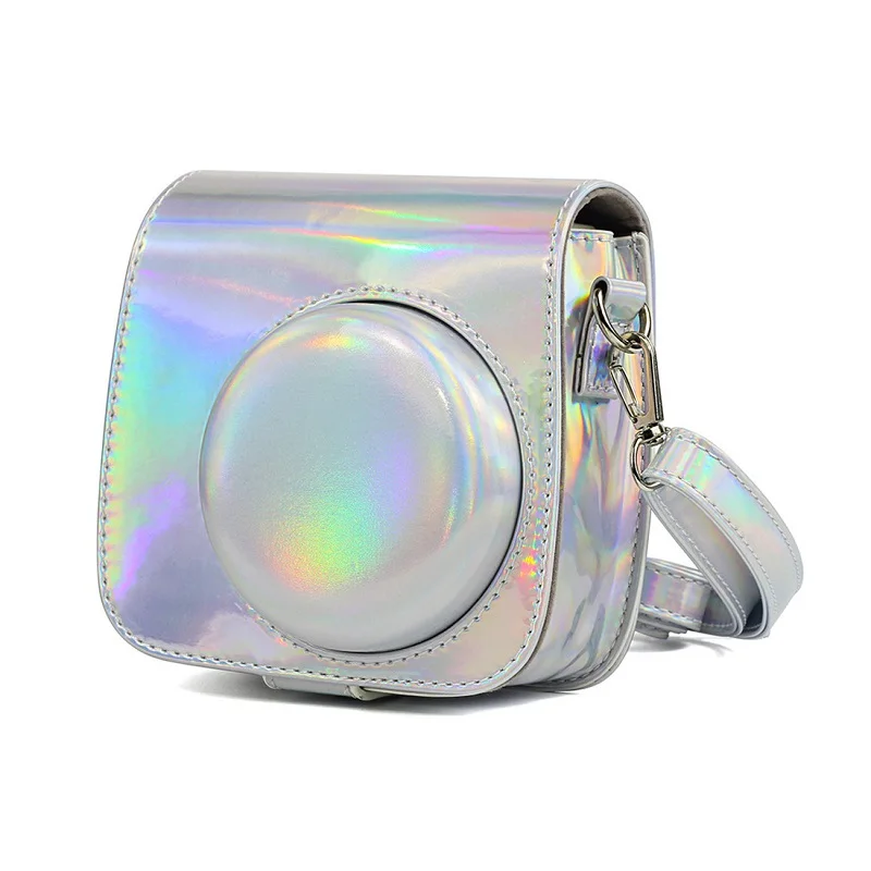 Для Fuji Fujifilm Instax Mini 9 Mini 8 8+ защитный чехол для мгновенной камеры сумка Лазерная Аврора Аксессуары для фотографии - Цвет: Aurora Silver