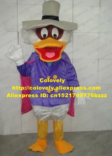 Умный белый Чёрный плащ маскарадный MASCOT-костюм Die Ente Duckling Quackquack с красным мигающим фиолетовым платьем № 1961