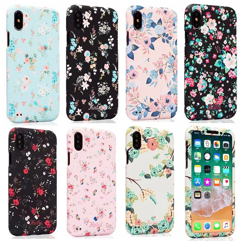 

Fashion 360 Degree Full Protection Luminous Case For iPhone XS Max 7 6 6S 8 Plus X Cute Animal Flower Floral Pattern Hard Cover