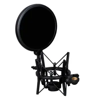 

Top Deals Professional microphone holder with integrated microphone Mic pop shield pop filter