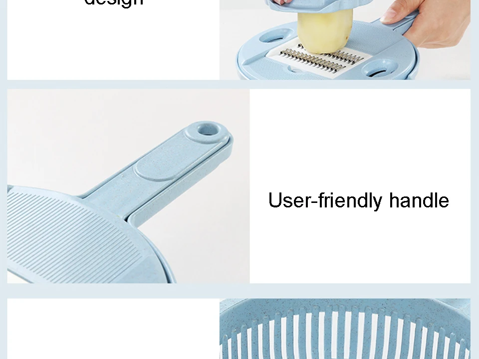 Slicer Vegetable Slicer Potato Peeler Carrot Onion Grater with Strainer Vegetable Cutter 8 in 1 Kitchen Accessories
