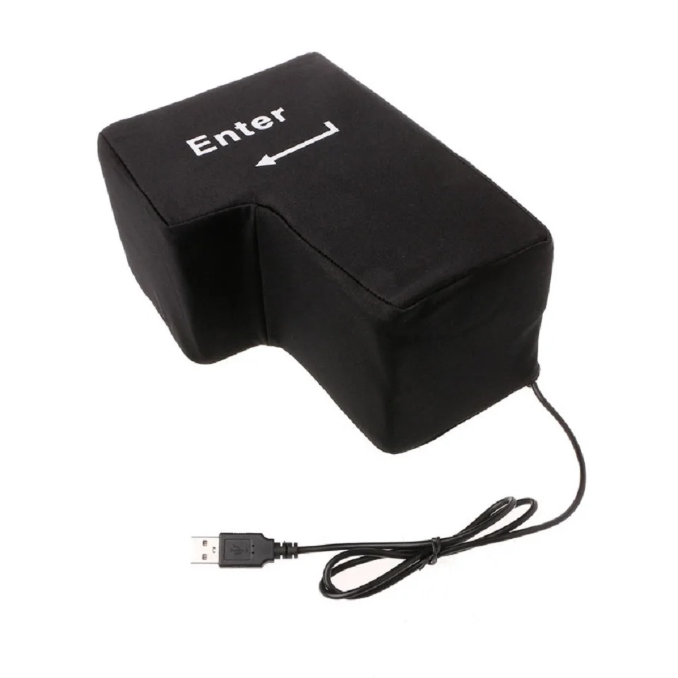 

Big USB Enter Key Novelty Gift Desktop Nap Pillow Decompression Toy Hand Tool for Home Office Computer Laptop