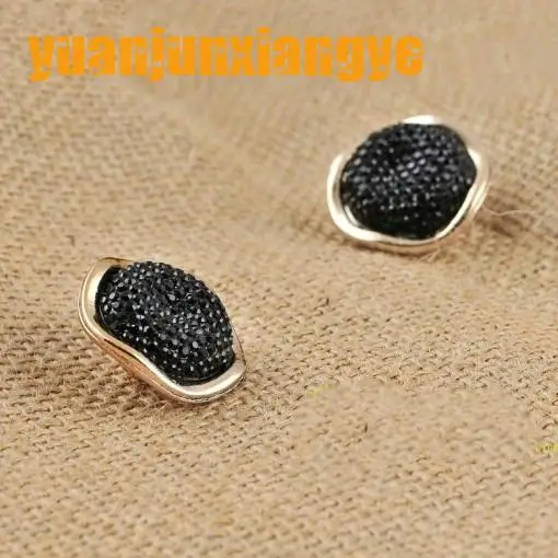 

Luxury high quality plastic rose golden lace black crystal hand sewing button DIY clothing accessories buttons 100pcs/lot