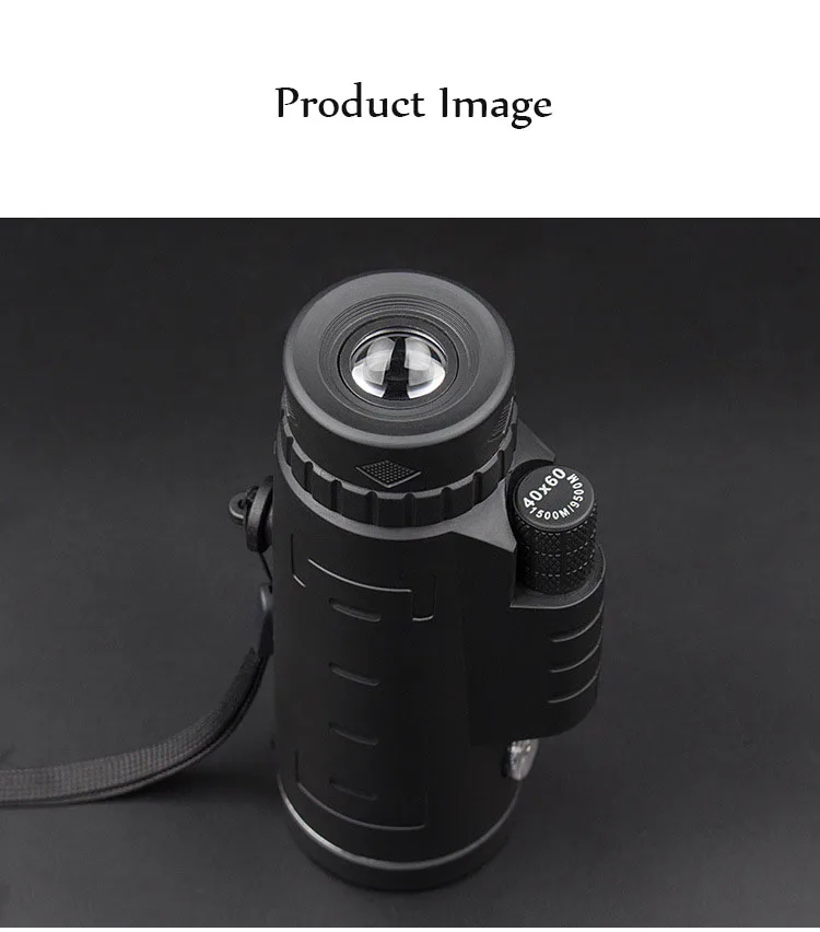 monocular de 40x60 com visão noturna portátil,