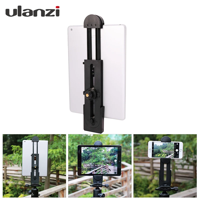 Ulanzi Tripod Mount Adapter Tablet Clamp Holder for iPad iPad Mini iPad Air Most Tablets 5