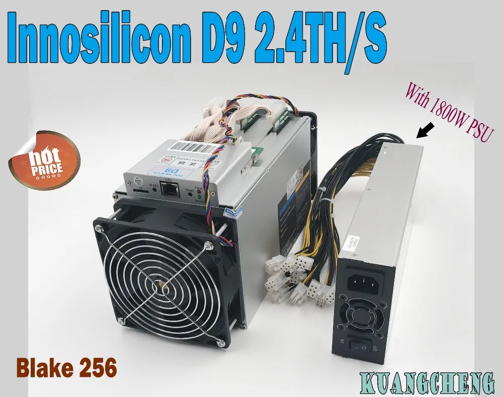 KUANGCHENG распродажа Новый Innosilicon D9 decredmaster 2.4TH/S 1000 W шахтерная микросхема с 750 W блок питания DCR Майнер