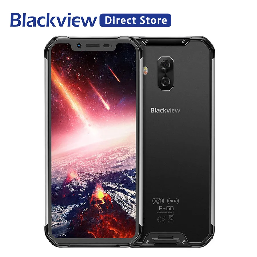 

Blackview BV9600 Pro IP68 Waterproof Mobile Phone Helio P60 6GB+128GB 6.21" 19:9 FHD AMOLED 5580mAh Android 8.1 Smartphone NFC
