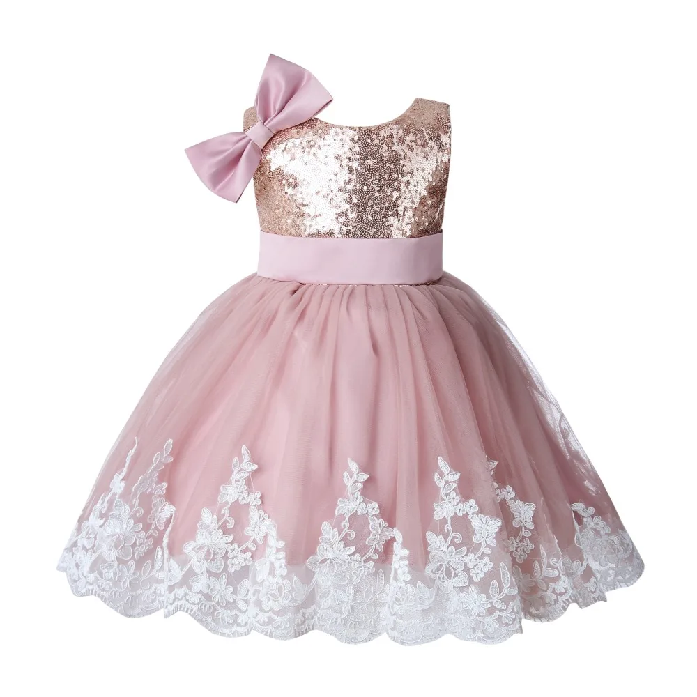 Летнее платье с блестками для девочек на свадьбу, платье с цветочным узором для девочек кружевное нарядное платье принцессы без рукавов, крещение Причастие для маленьких девочек, костюм