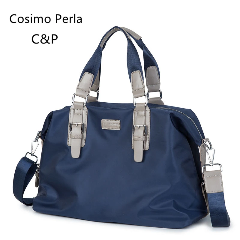 

Oxford Cloth Waterproof Work Bags for Male Foldable Casual Tote Crossbody Bag Large Unisex Blue Travel Luggage Handbags
