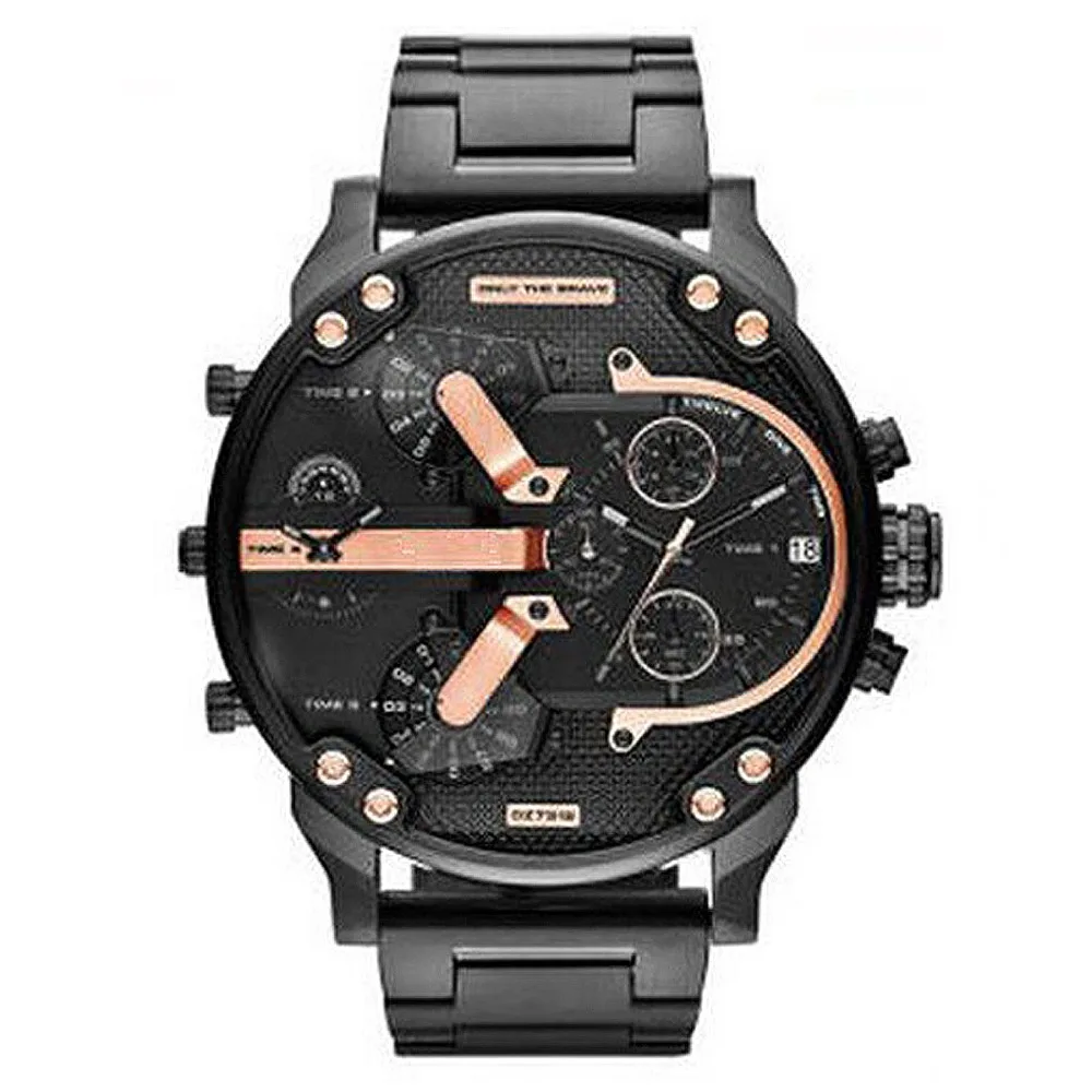 

2018 Men's Fashion Luxury Sports Business Watch High quality Stainless Steel Sport Quartz Time Display Wristwatches Black