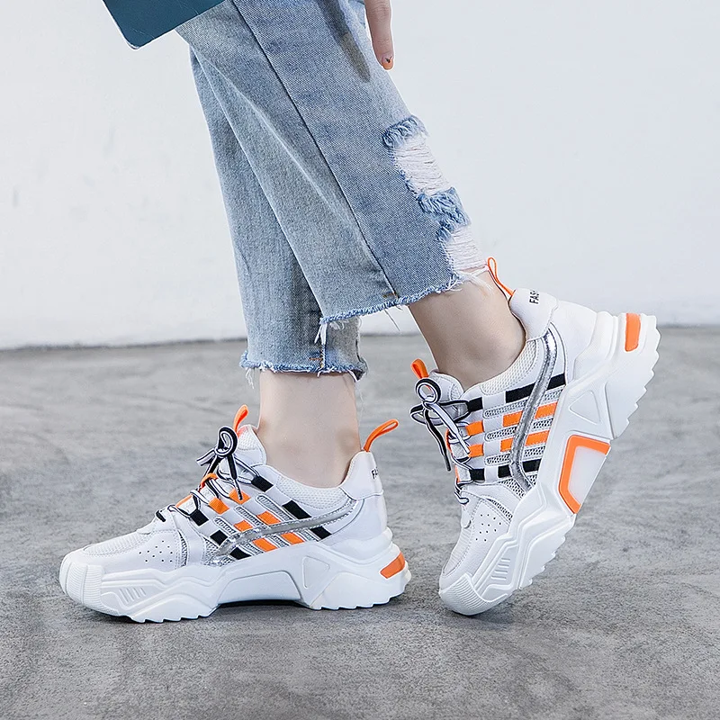 

2019 autumn new fashion simple color matching casual shoes women fashion mesh breathable flat shoes