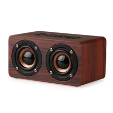 Retro Wooden Bluetooth Speaker HIFI Wireless Speaker 3D Dual Loudspeakers Surround Mini Portable Altavoz Bluetooth USB Charging