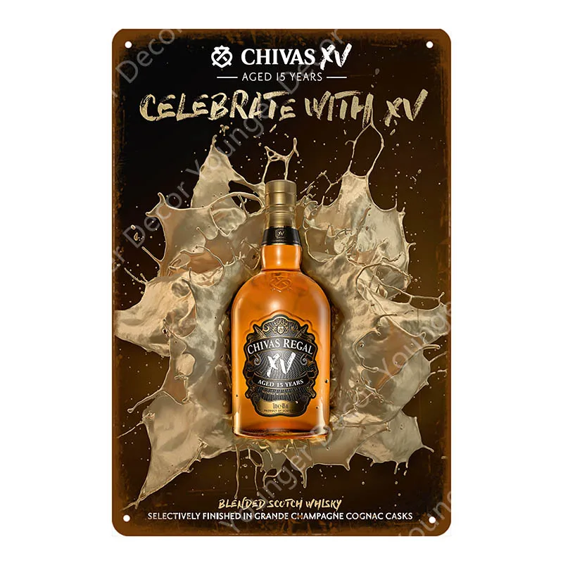 Винтажный пивной плакат Chivas Regal металлические жестяные вывески классические напитки виски декоративная табличка Настенная Наклейка для паба бара клуба домашний декор