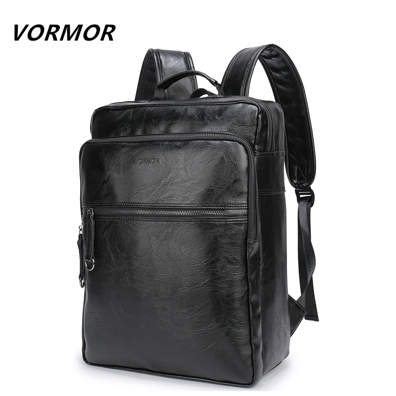 

VORMOR Brand 2018 Preppy Style PU Leather School Backpack Bag For College Simple Design Men Casual Daypacks mochila male New