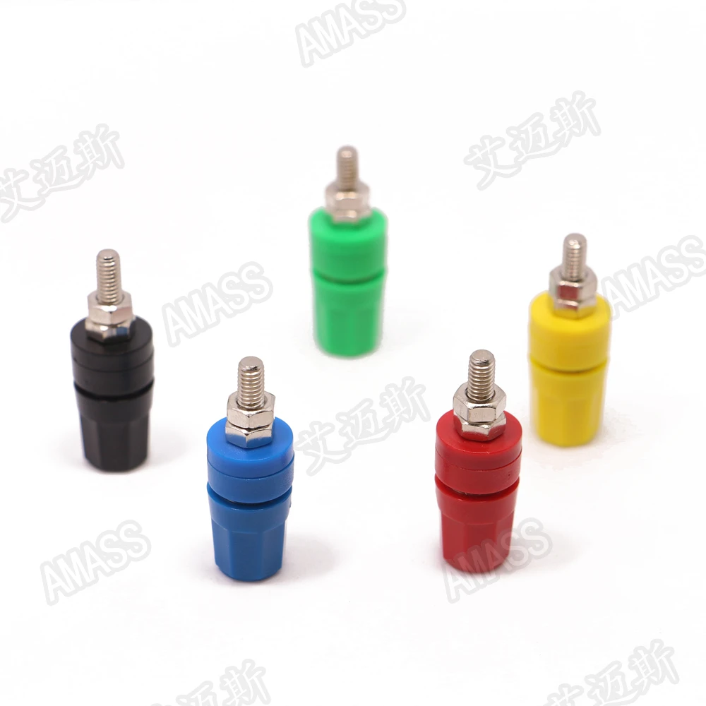

3pcs Amass Pure copper Large current M4 screw 4mm Banana Panel Socket DC power output terminals grounding column