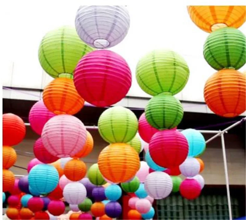 10Pcs 30cm Round Chinese Paper Lantern Birthday Paper Lanterns for
