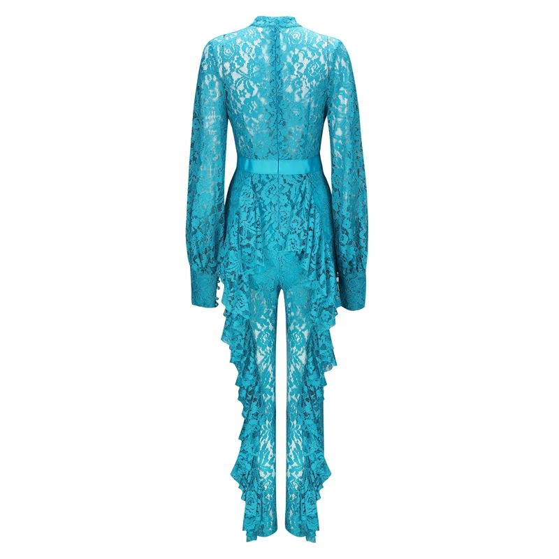 Max Spri 2019 Sexy Women Jumpsuit Floral Lace Plunge Deep V Hollow Out Fashion Party Bow Full Length Jumpsuit Max Spri 2019 Sexy Women Jumpsuit Floral Lace Plunge Deep V Hollow Out Fashion Party Bow Full Length Jumpsuit