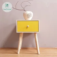 Модные тумбочки в скандинавском стиле из цельного дерева, простые современные прикроватные тумбочки для спальни, экономичный тип, маленькие размеры, японский стиль, для хранения