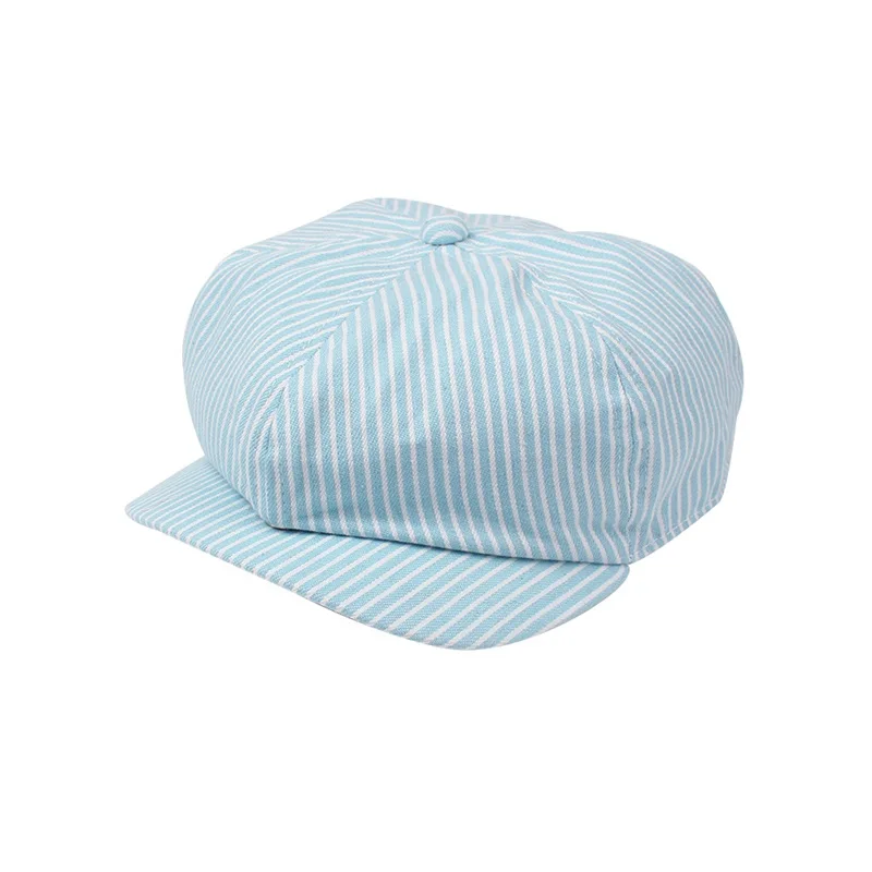 Cotton Striped Baby Cap For Girl Fashion Korea Painter Hat Kids Beret Cap Spring Summer Sun Cap Kids Clothes Baby Boys Clothing  (3)