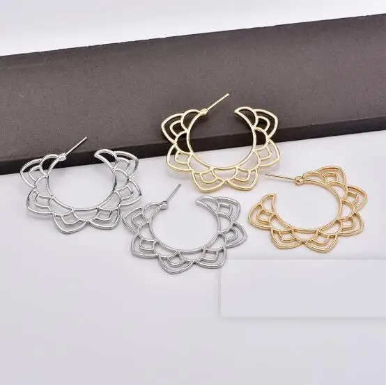 Серьги-гвоздики в виде цветов, круглые серьги, модные женские металлические серьги, ювелирные изделия, подарок E5324