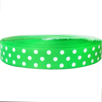 

Grosgrain Ribbon Green Polka Dots Printed Webbing 7/8"inch 22MM Cintas For Dog Collar Hair Bows DIY Crafts Handmade Accessories