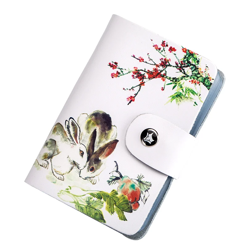 

2019 Genuine Leather Print Women Business Card Holder 12 Colors ID Card Credit Card Holder Organizer Bank Card Wallet Bag DC323