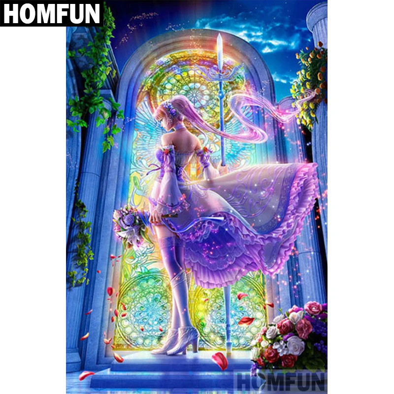 

HOMFUN Full Square/Round Drill 5D DIY Diamond Painting "Cartoon princess" Embroidery Cross Stitch 5D Home Decor Gift A06040